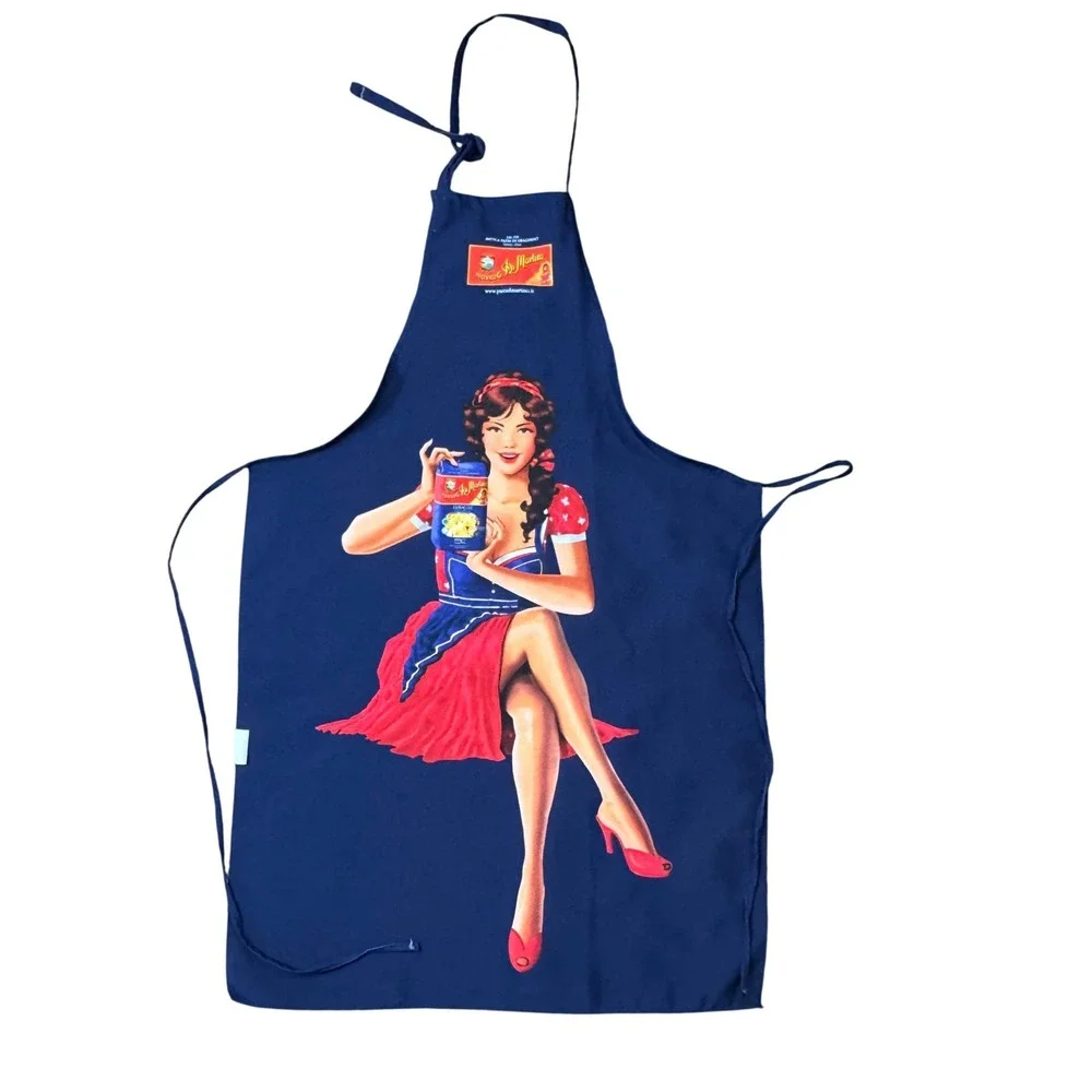 Pastificio Di Martino Pin-Up Girl Apron in Blue Color Size O/S Made In Italy‎